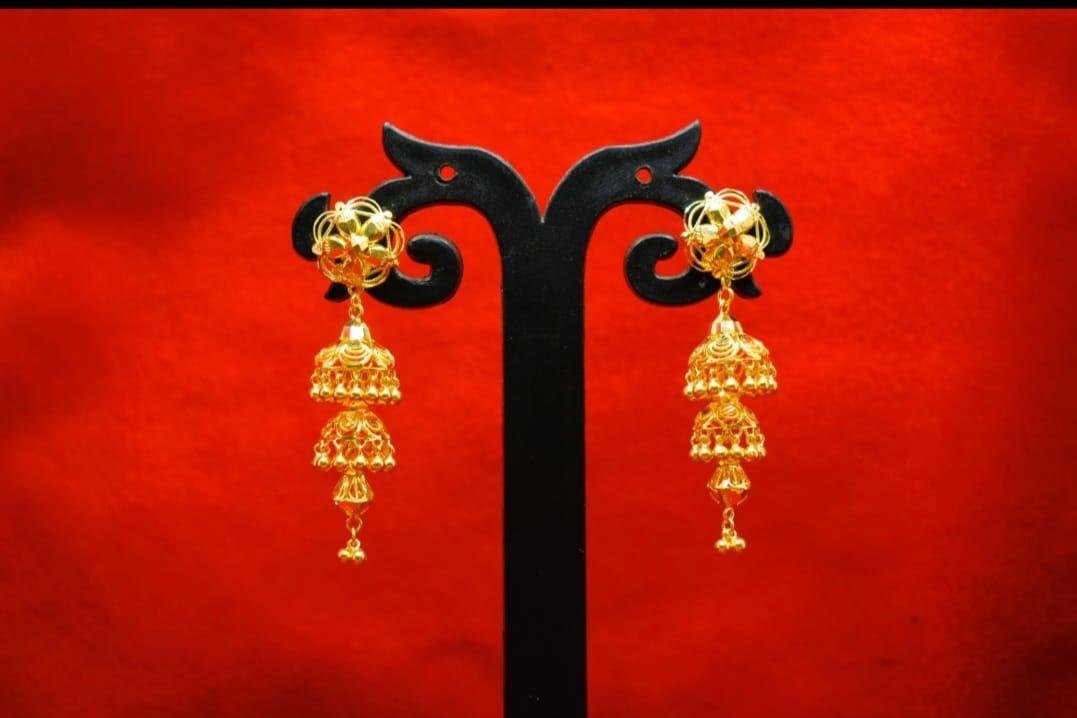 Gold Jhumka Earrings